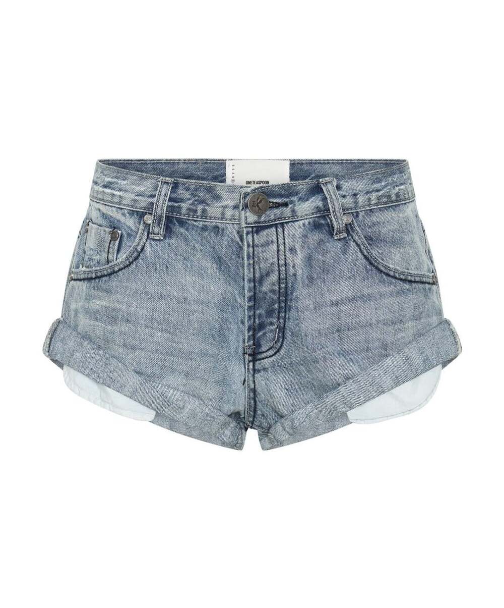 One Teaspoon Bandits Low Waist Denim Shorts in Salty Dog